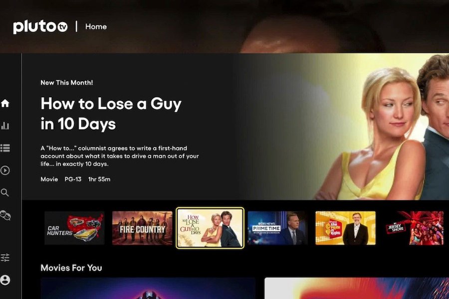 pluto tv interface